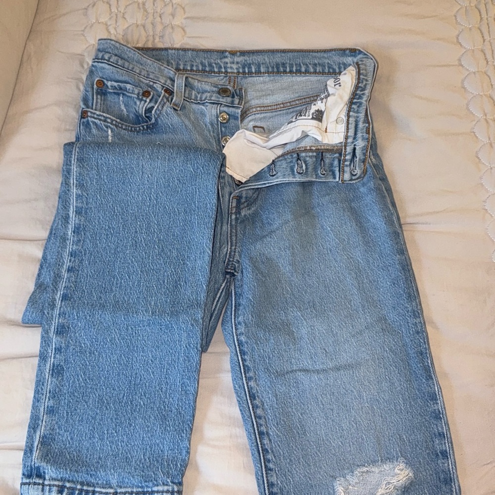 Levi’s women’s 501 jeans with rips
